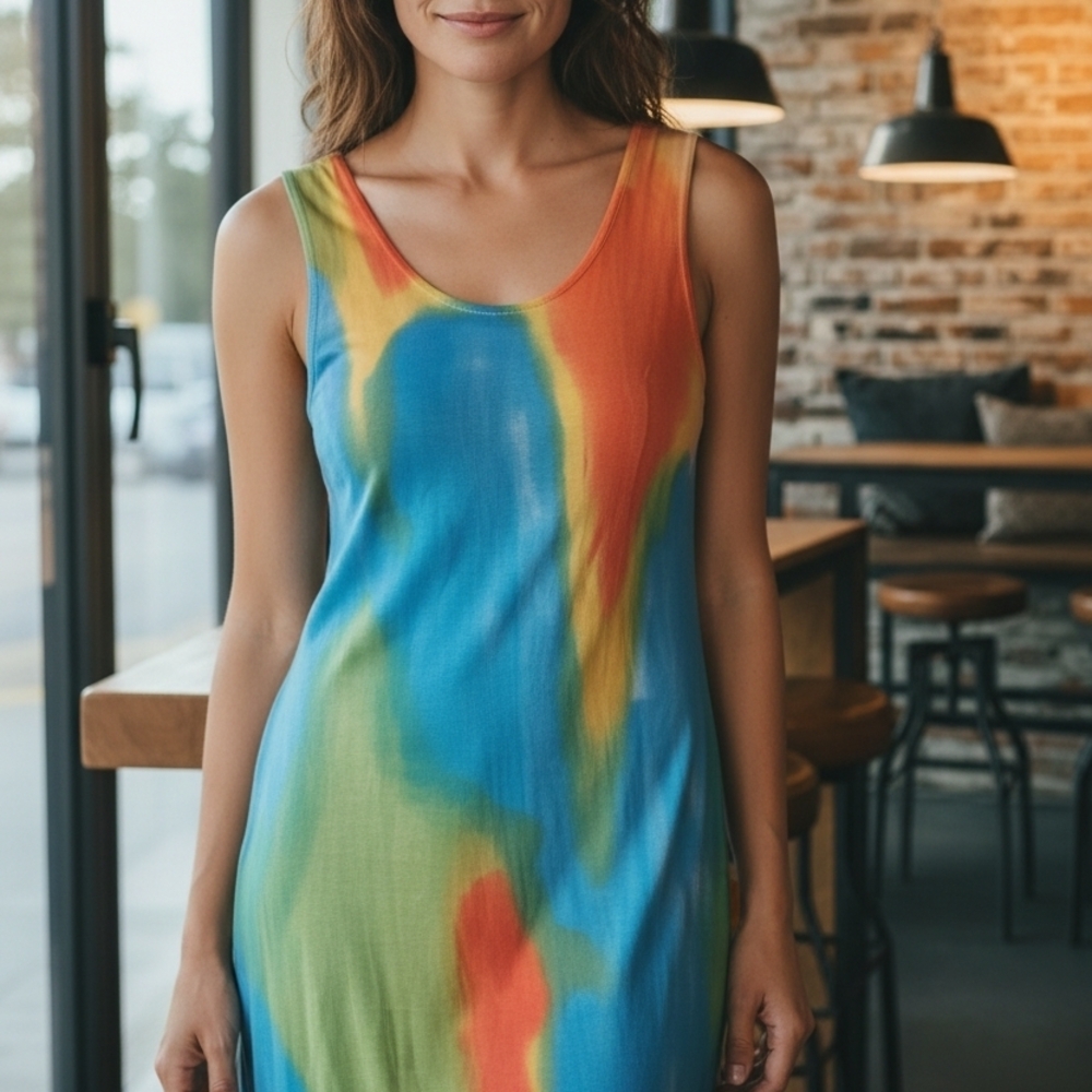 Zara Orange and Yellow Patterned Dress